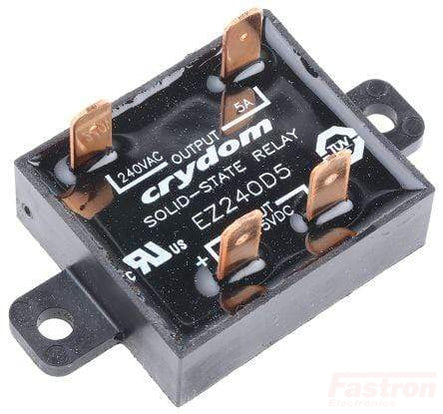 EZ240D5R, Solid State Relay, 4-15VDC control, 5A, 24-280VAC Load, Random Crossing, Faston EZ240D5R, Solid State Relay, 4-15VDC control, 5A, 24-280VAC Load, Random Crossing, Faston